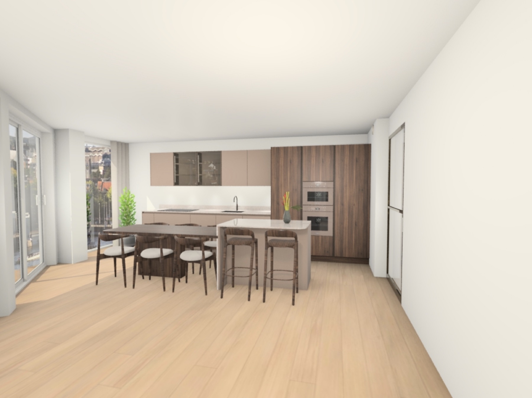 Kitchen render, revised proposal