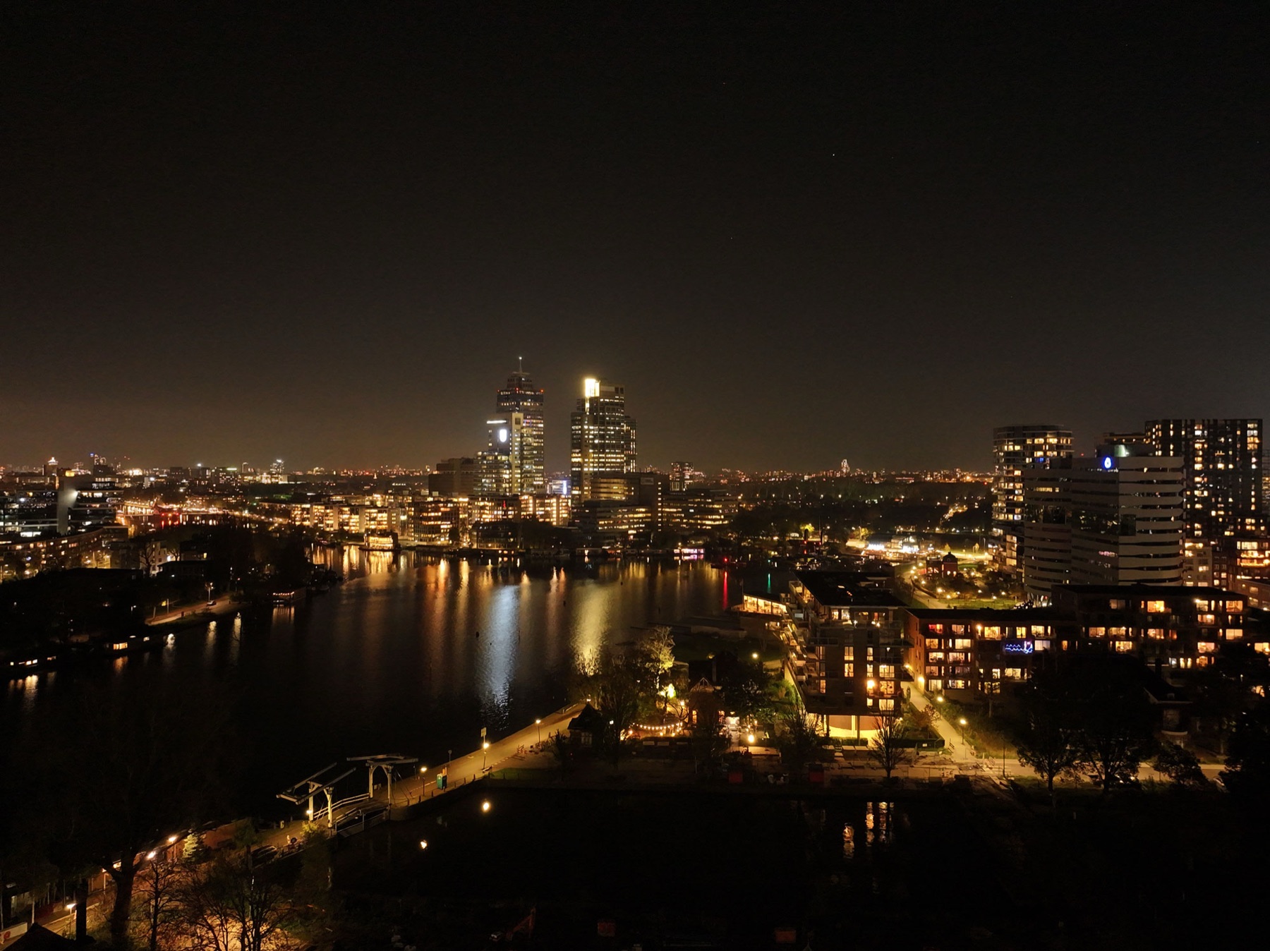 View to the east at night